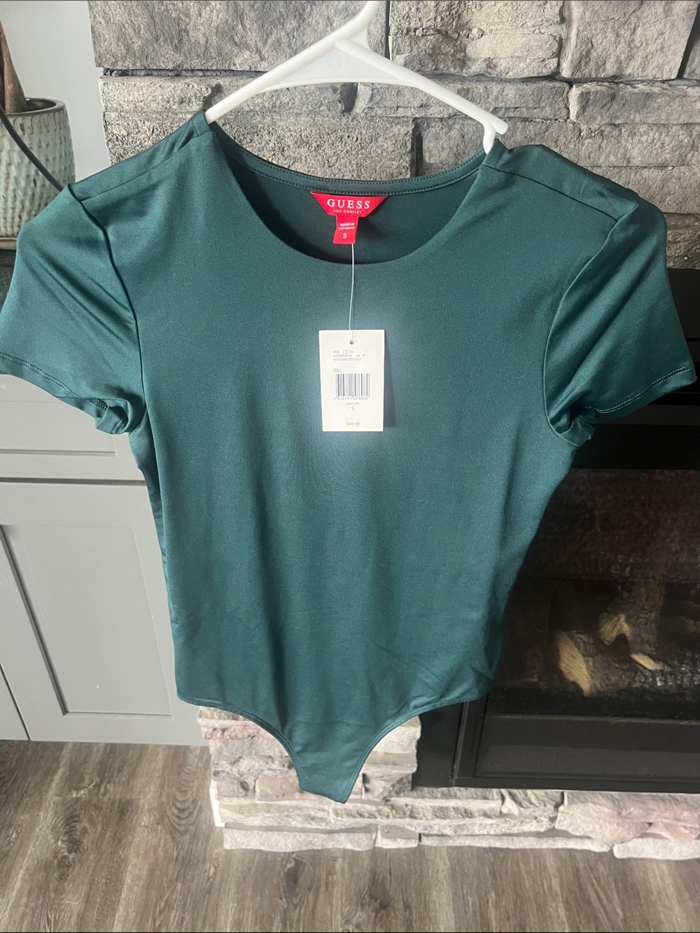 GUESS Teal Short-Sleeve Stretch Bodysuit